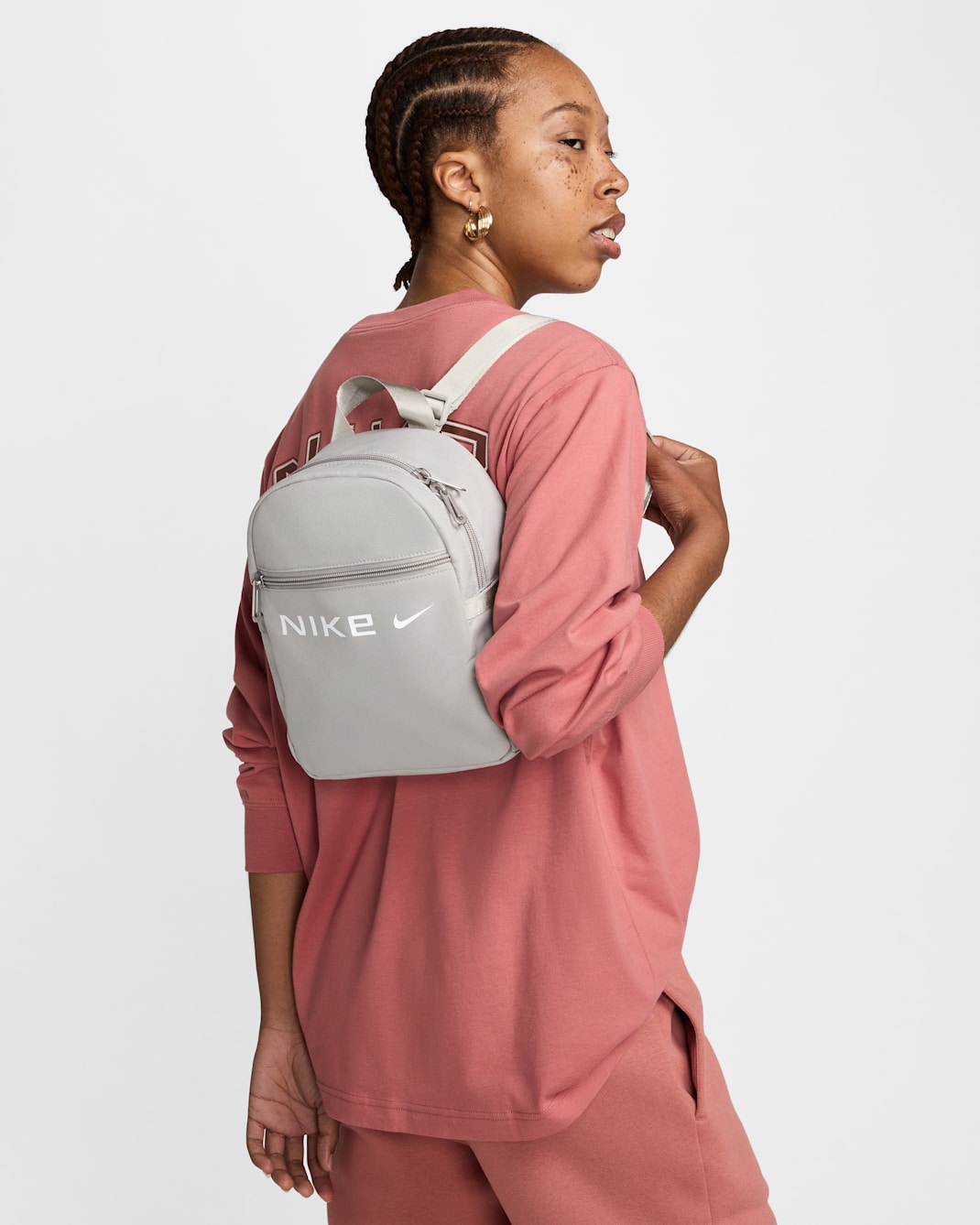 Nike Sportswear Futura Women's Mini Backpack (6L) - Light Iron Ore/Light Iron Ore/White