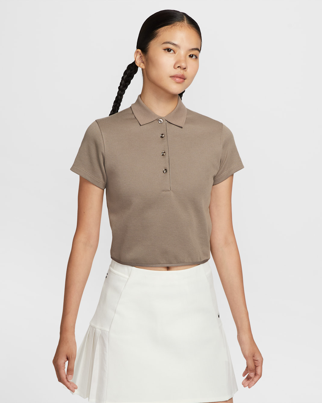 Nike 女款短袖高爾夫球衫 - Mink Brown/Sail