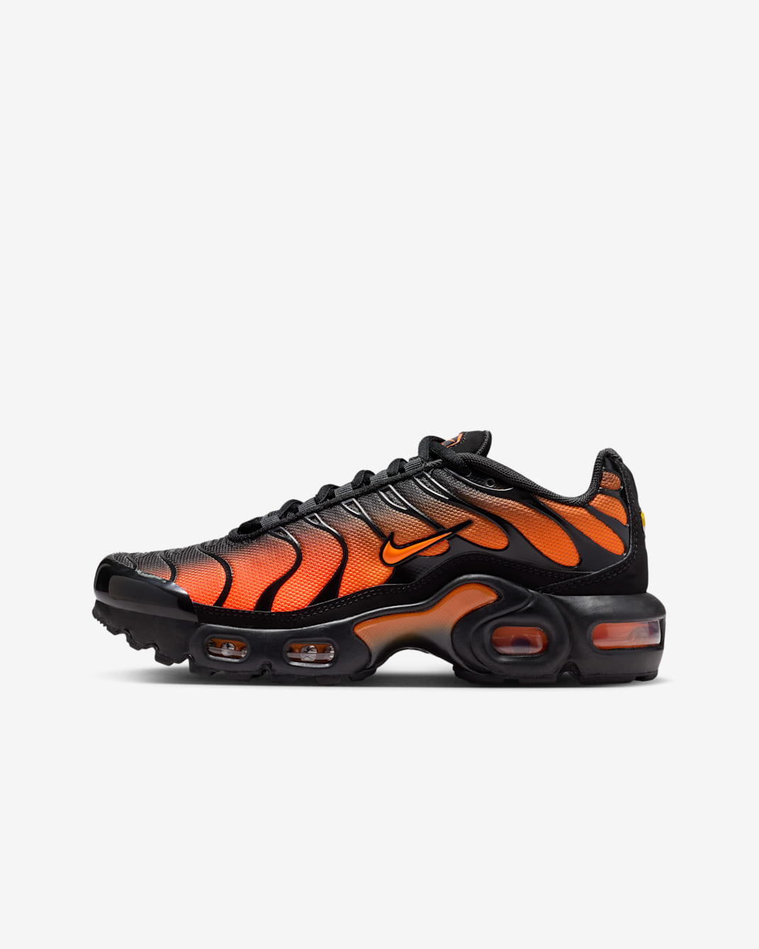 Nike Air Max Plus Schuh (ältere Kinder) - Schwarz/Schwarz/Total Orange