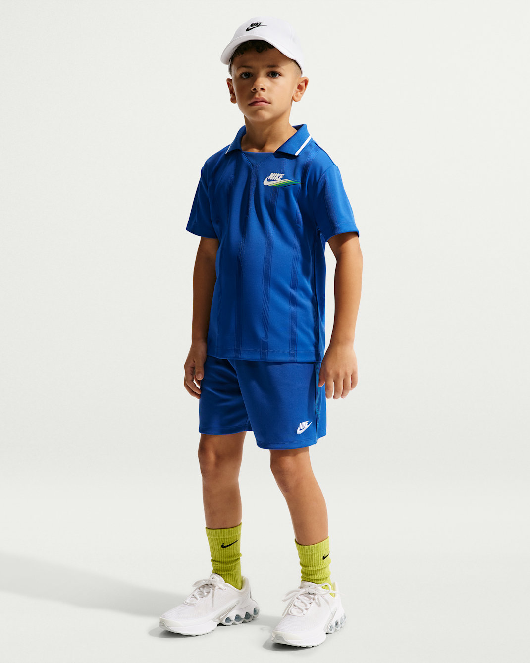Conjunto de 2 piezas con shorts de malla Victory Lap para niños talla pequeña Nike Sportswear - Royal juego