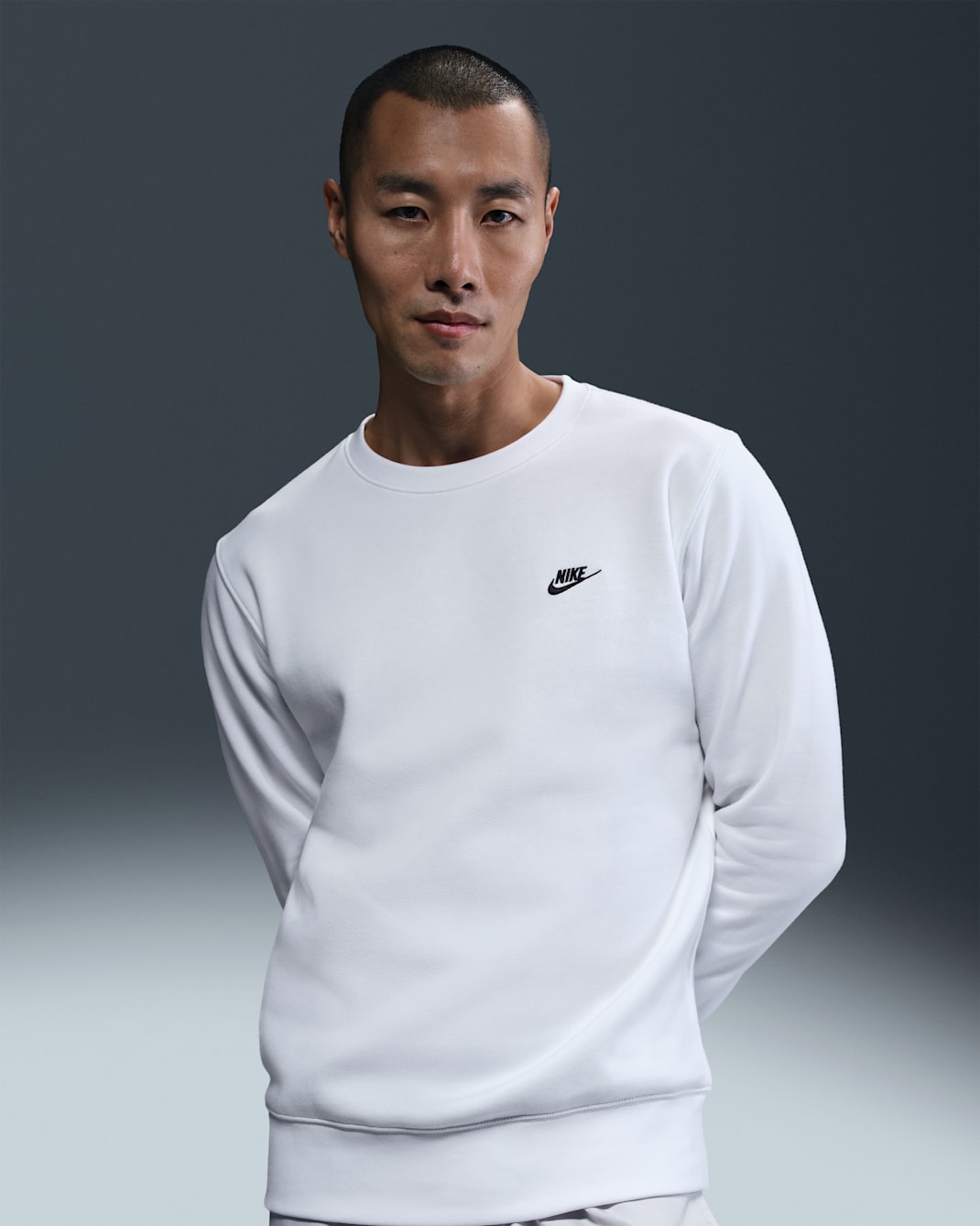 Nike Club Men's Fleece Crew - White/Black