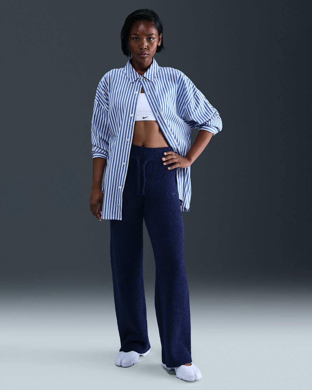 Nike Sportswear Phoenix Cozy Bouclé Women's Slim Knit Pants - Midnight Navy/Midnight Navy