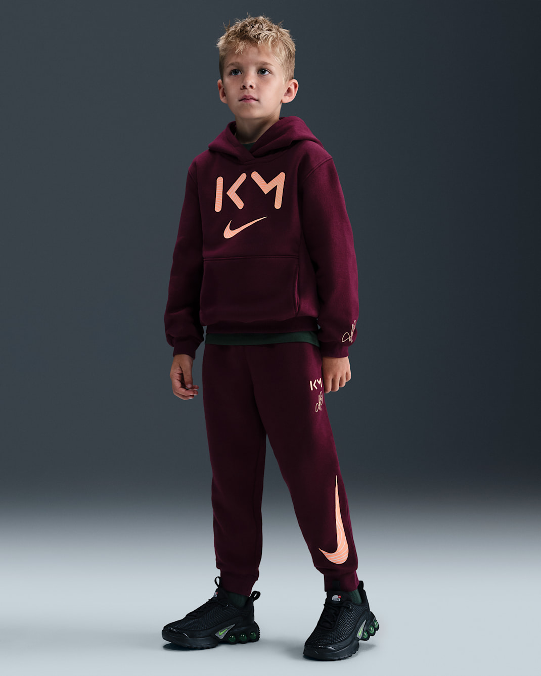 Kylian Mbappé Little Kids 'Fleece Pullover Hoodie and Pants Set - Bordeaux