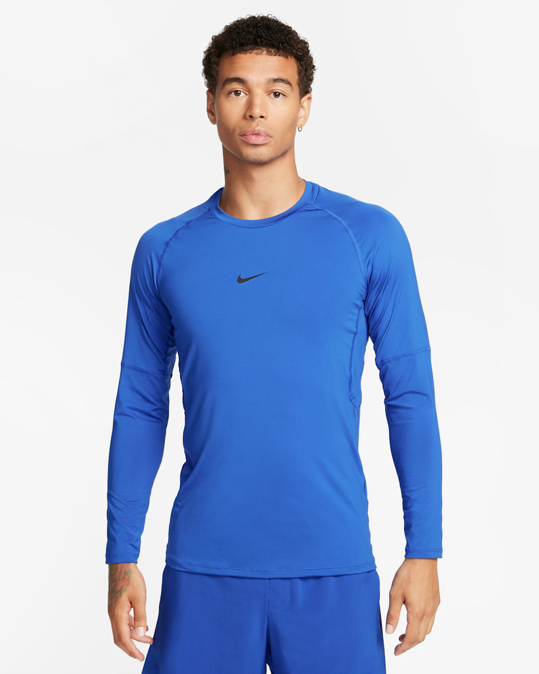 Nike Pro Men's Dri-FIT Slim Long-Sleeve Fitness Top - Game Royal/Black