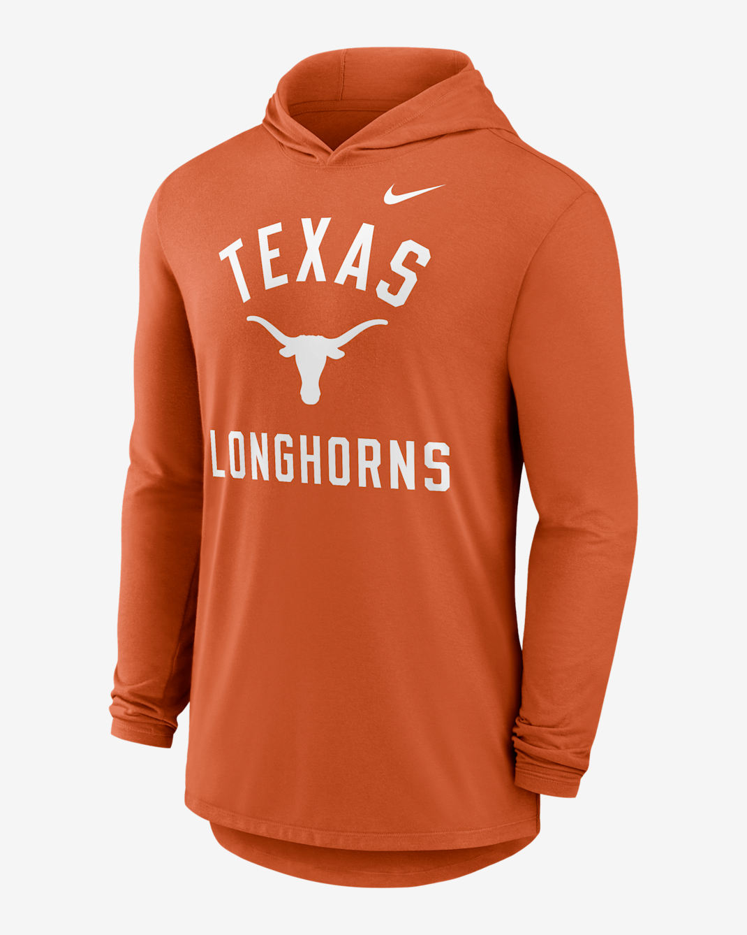 Texas Campus Arch Men's Nike Dri-FIT College Long-Sleeve Hooded T-Shirt - Burnt Orange