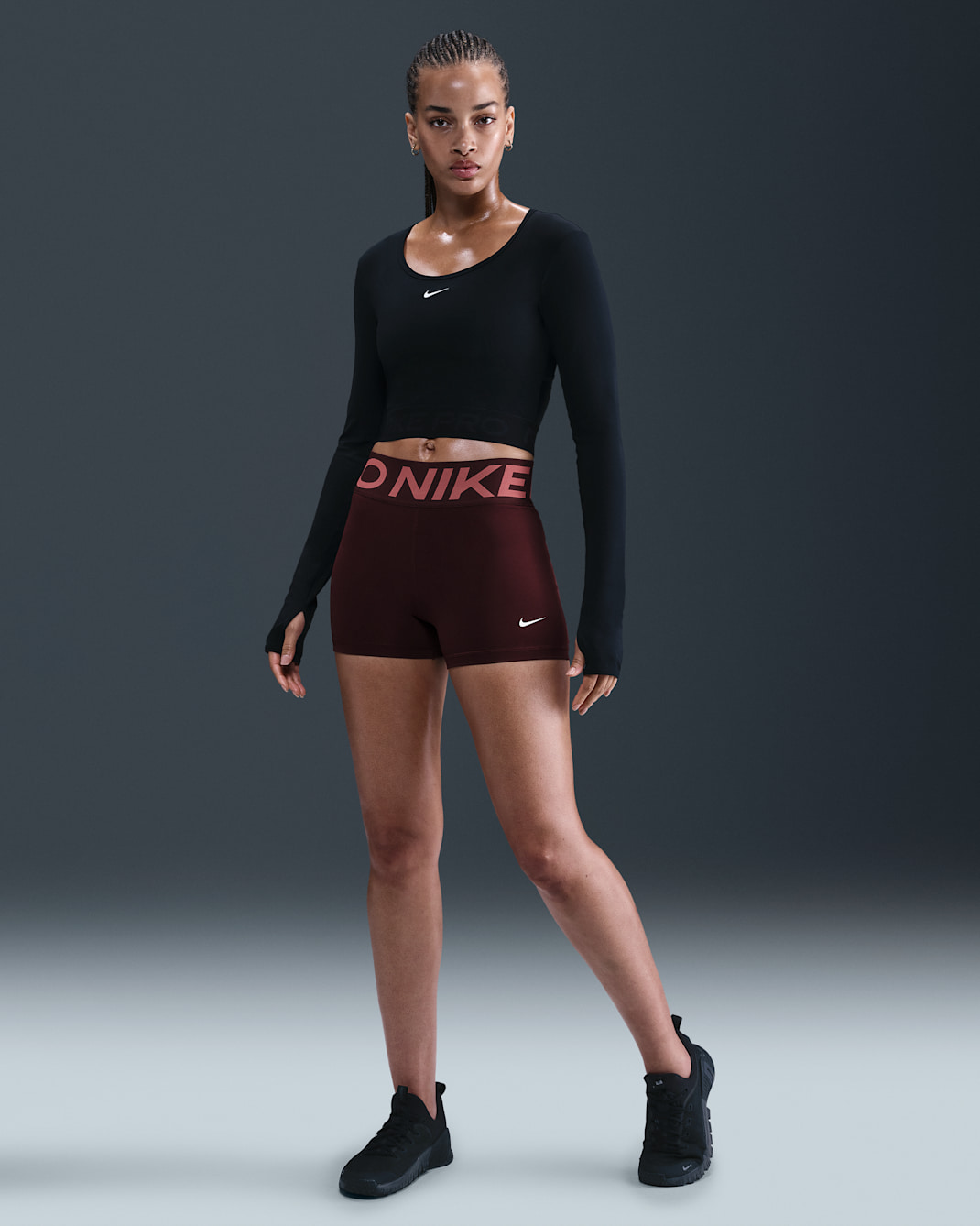 Nike Pro Sculpt Women's High-Waisted 7.5cm (approx.) Biker Shorts - Burgundy Crush/White