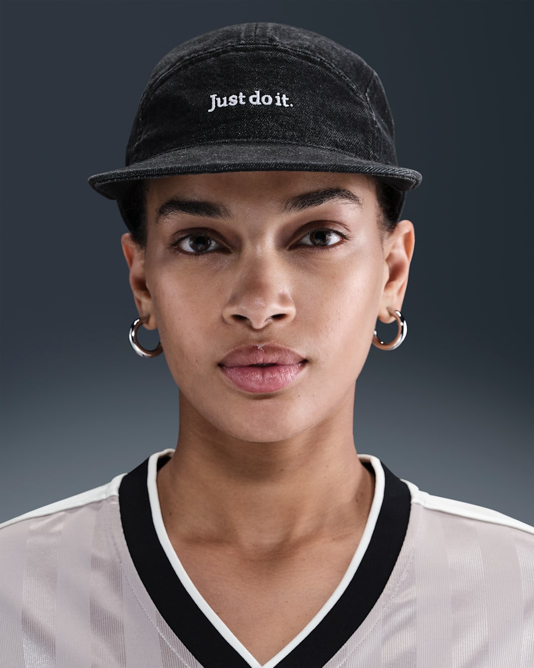 Nike Fly unstrukturierte Denim-Cap - Schwarz/Schwarz/Weiß