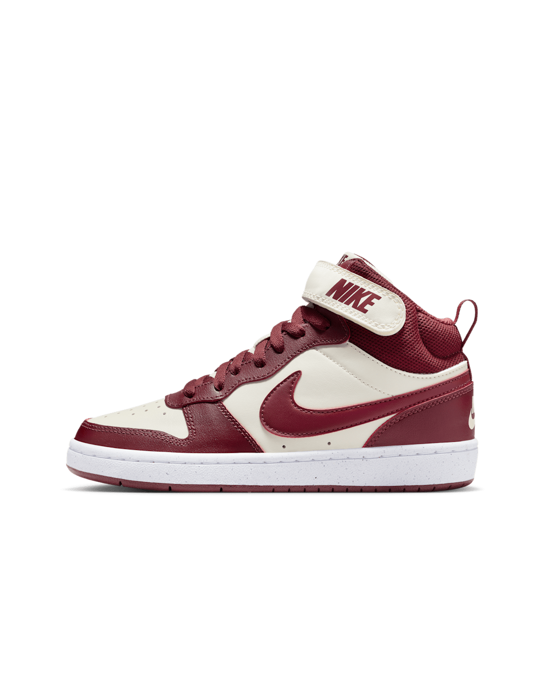 Nike Court Borough Mid 2 Big Kids' Shoes - Soft Pearl/Dark Team Red