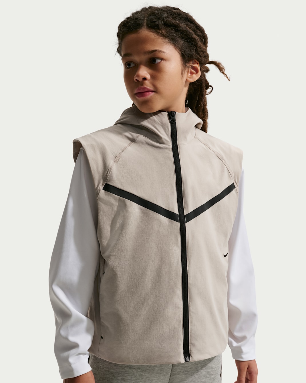 Veste sans manches Nike Sportswear Tech Woven pour ado (garçon) - Cream II/Noir