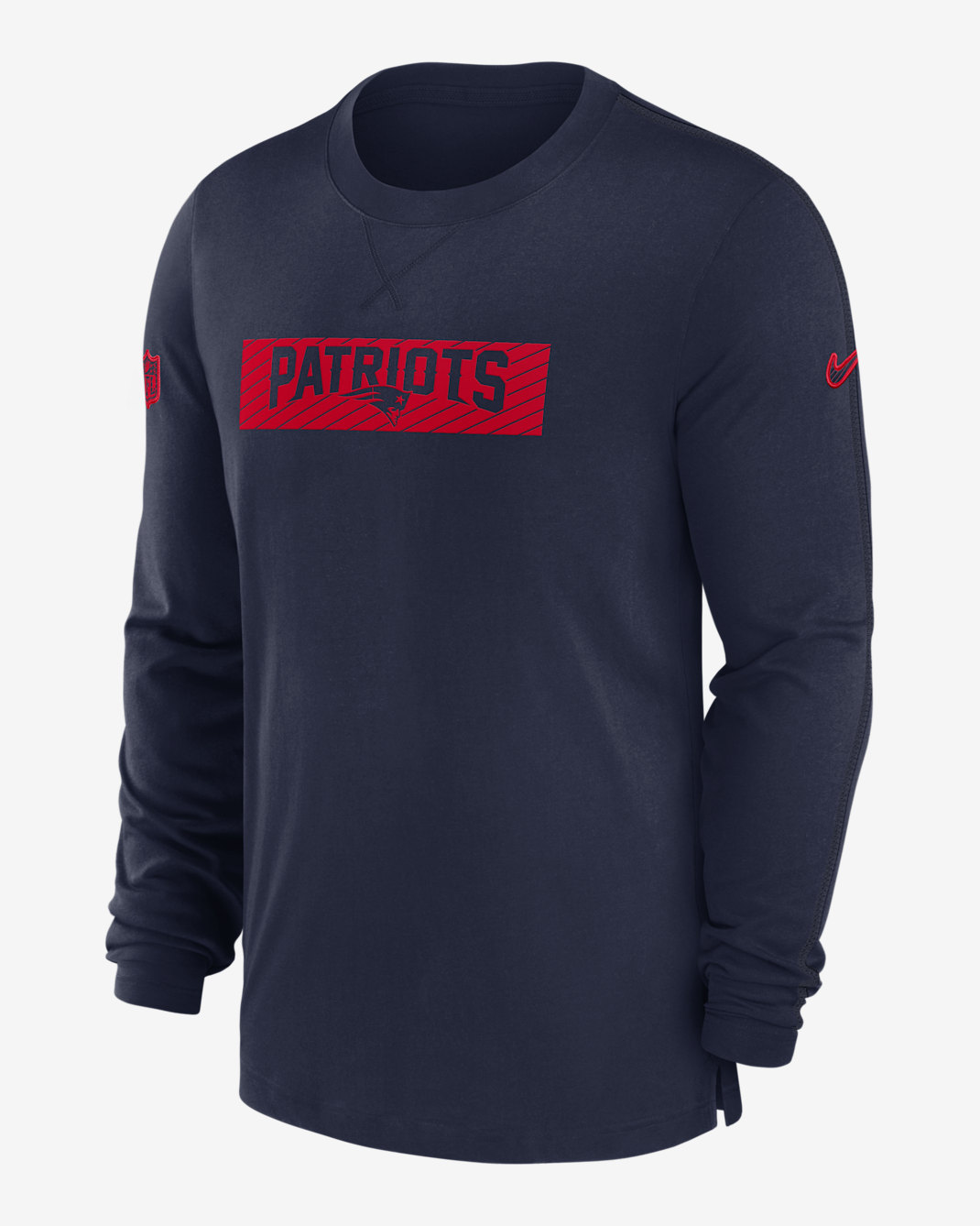 New England Patriots Sideline Player Team Issue Men’s Nike Dri-FIT Long-Sleeve Top - Navy