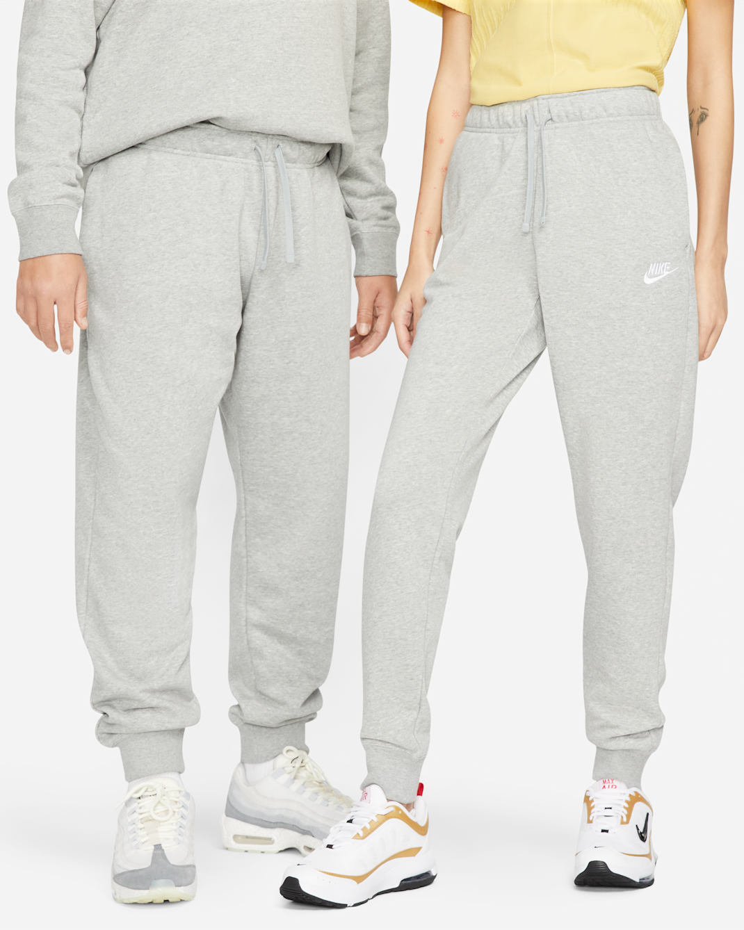 Nike Sportswear Club Fleece Women's Mid-Rise Joggers - Dark Grey Heather/White