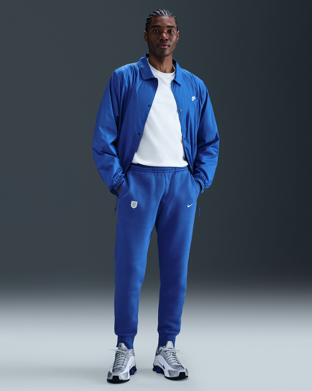 Calças desportivas de futebol Nike Club Inglaterra para homem - Game Royal/Branco