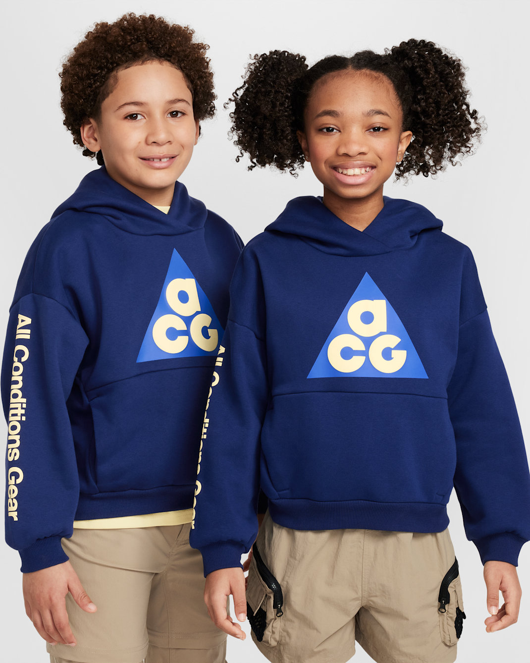 ナイキ ACG アイコン フリース ジュニア プルオーバー パーカー - ブルーボイド/ゲームロイヤル/ソフトイエロー