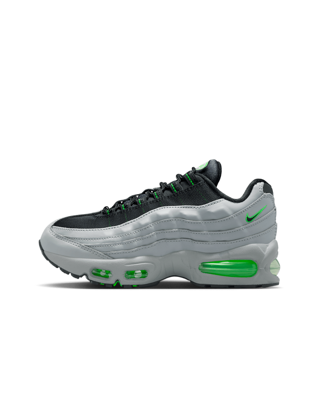 Nike Air Max 95 sko til store barn - Light Smoke Grey/Green Strike/Hvit/Svart