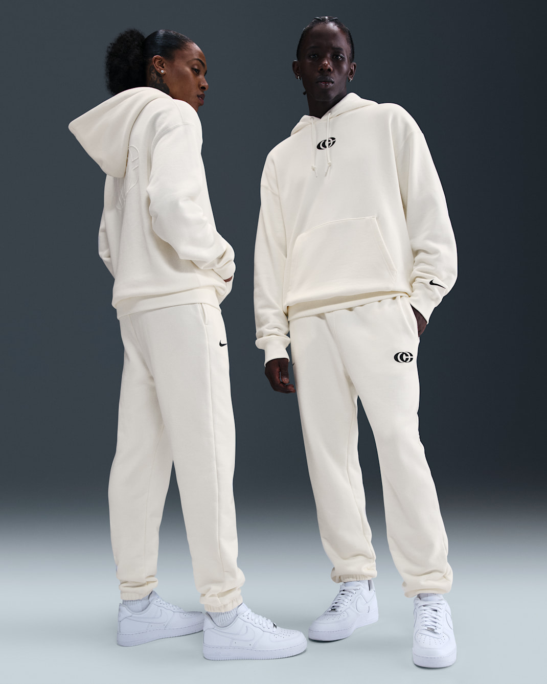 Caitlin Clark Nike Fleece Cuffed Basketball Pants - Sail/Black