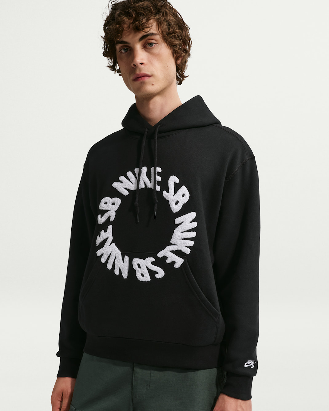 Nike SB Fleece Pullover Skate Hoodie - Black/White