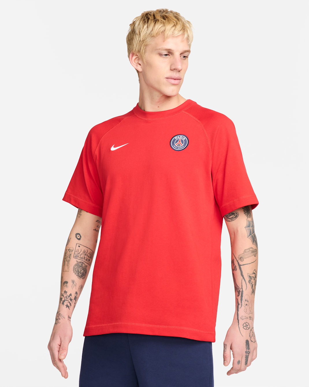 Paris Saint-Germain Travel Men's Nike Football Short-Sleeve Top - University Red/White