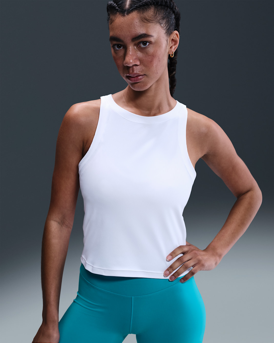 Nike Zenvy Rib Women's Dri-FIT Tank Top - White