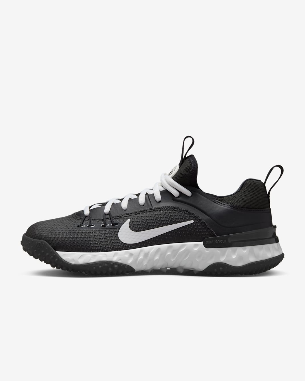 Nike Huarache 9 Elite TF LAX Lacrosse Shoes - Black/White/White