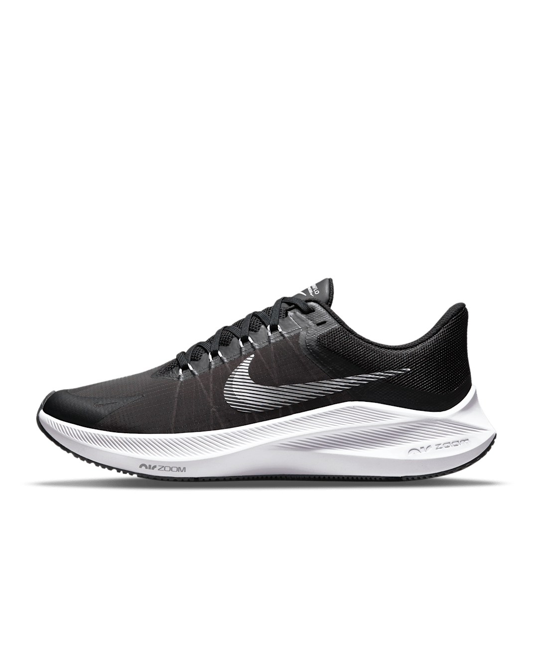 Nike Winflo 8 Men's Road Running Shoes - Black/Dark Smoke Grey/White