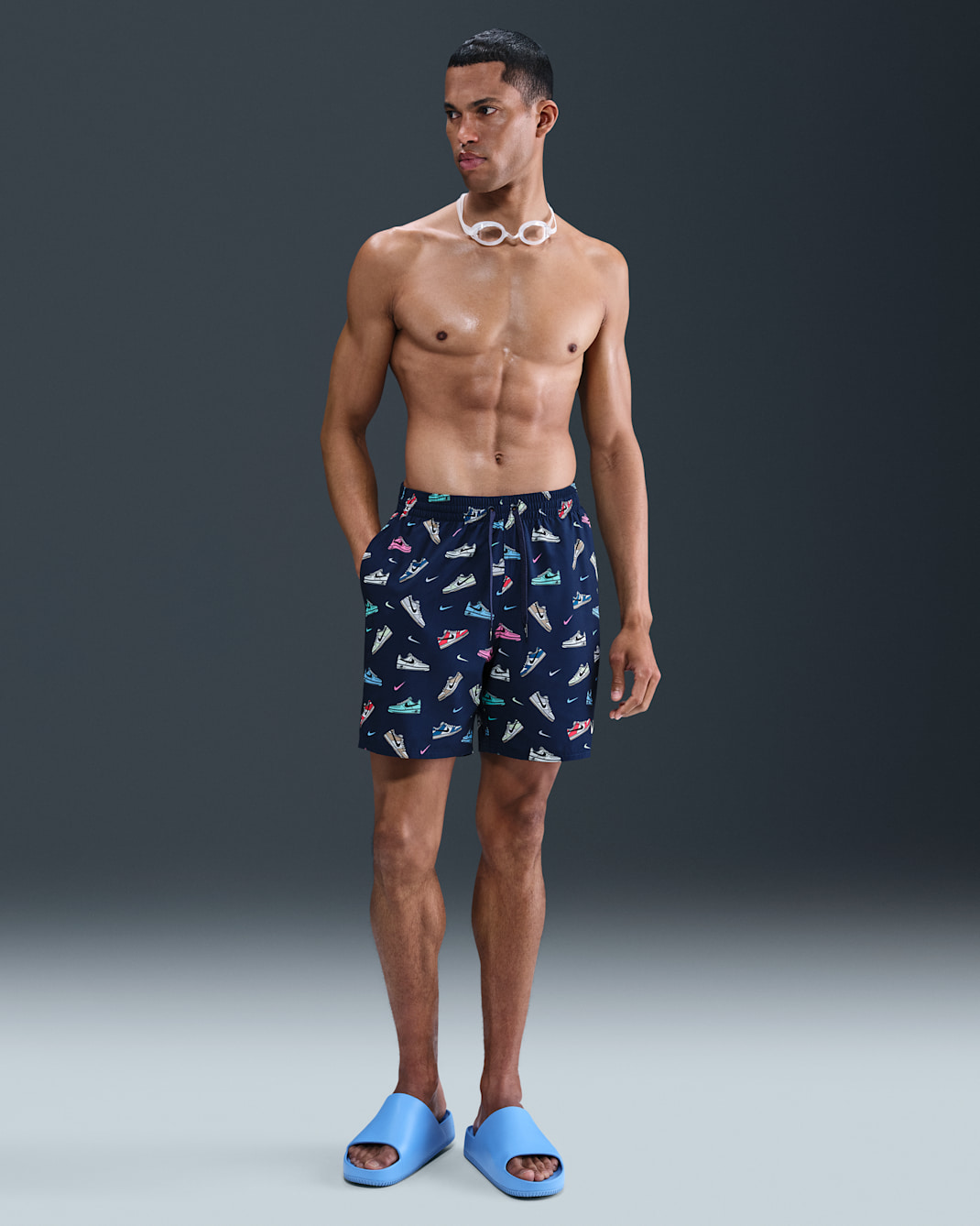 Nike Swim Breaker Men's 7" Brief-Lined Volley Short - Blue