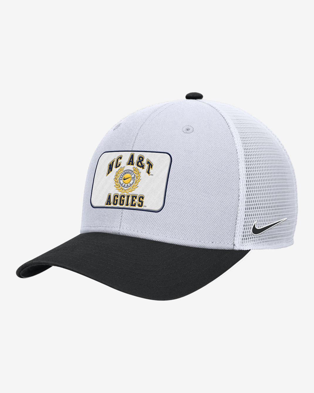 Gorra de rejilla universitaria Nike North Carolina A&T Rise - Blanco