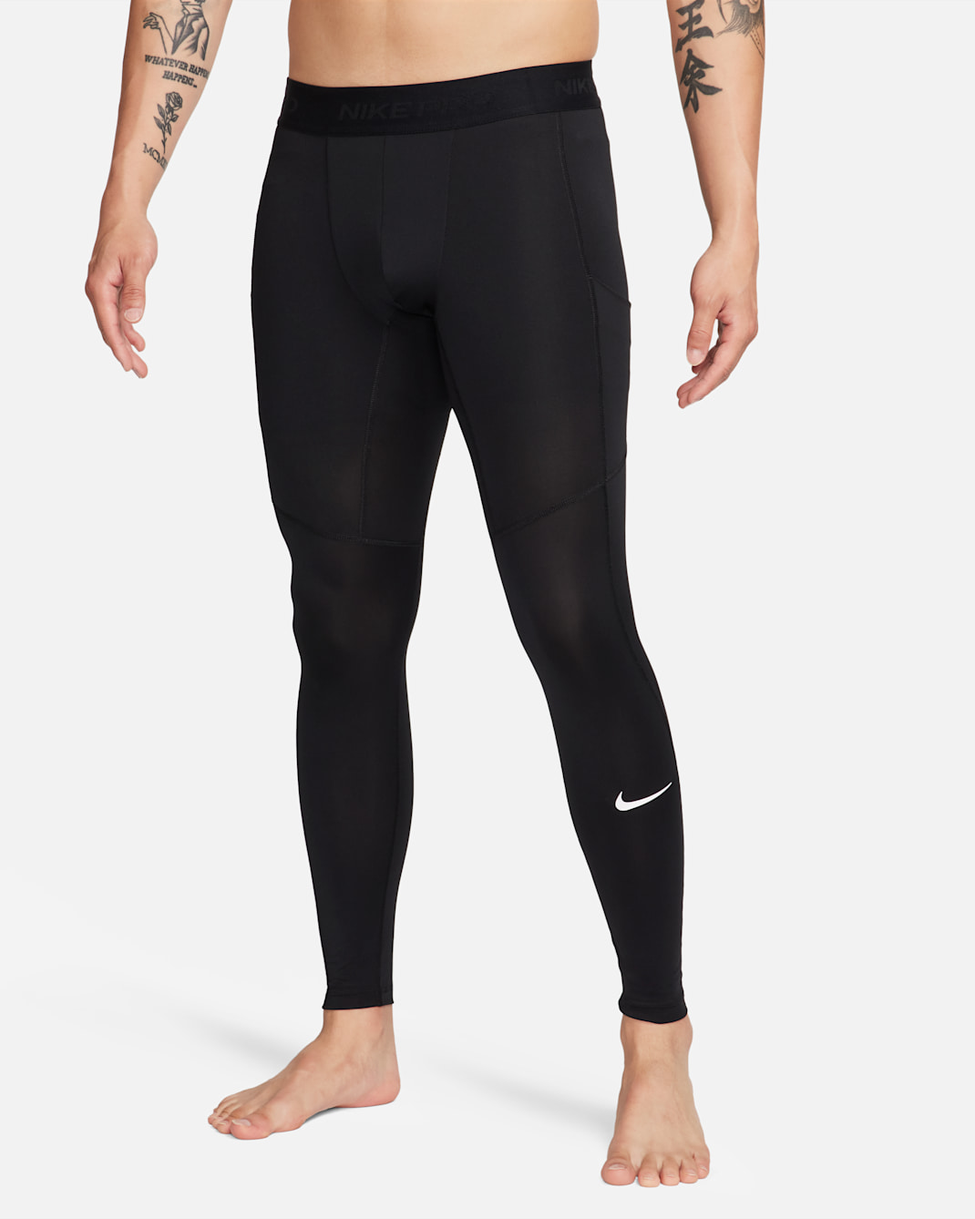 ナイキ プロ メンズ Dri-FIT フィットネスタイツ - ブラック/ホワイト