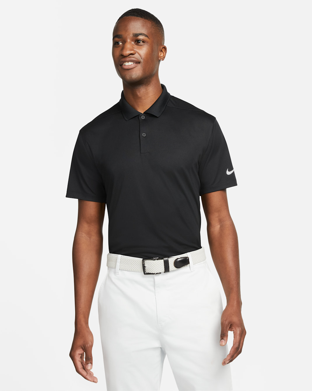 Nike Dri-FIT Victory férfi golfpóló - Fekete/Fehér