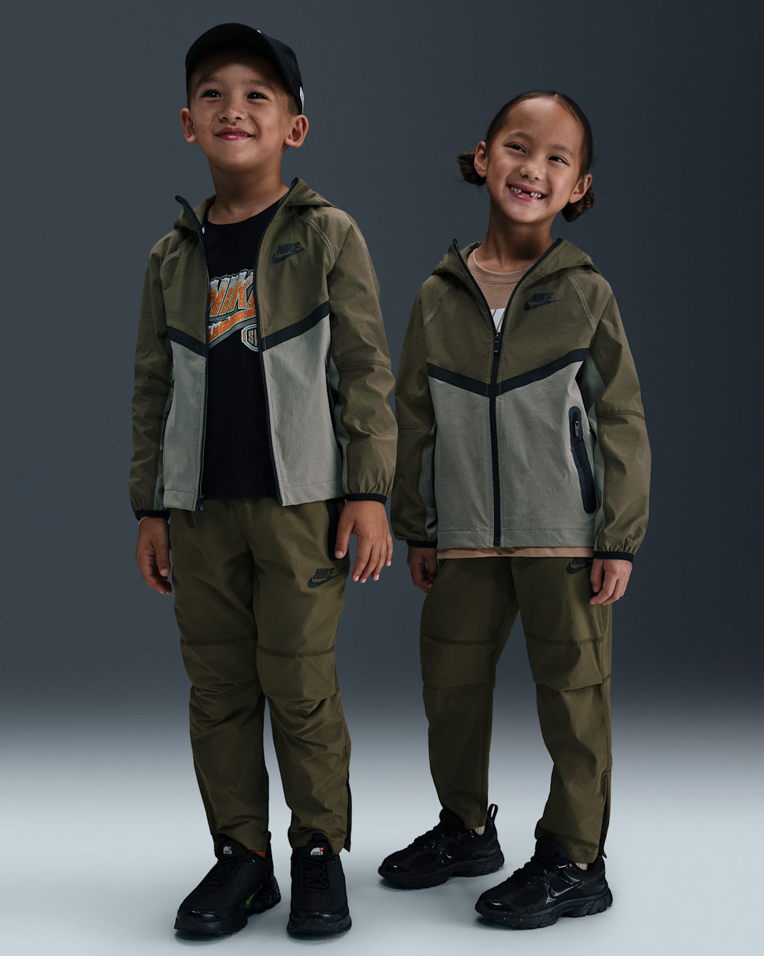 Nike Dri-FIT Little Kids' 2-Piece Full-Zip Tech Woven Set - Light Army