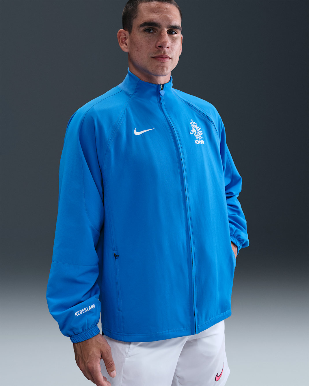 Netherlands 2004 Total 90 Reissue Men's Nike Football Replica Tracksuit Jacket - Light Photo Blue/Loyal Blue/White