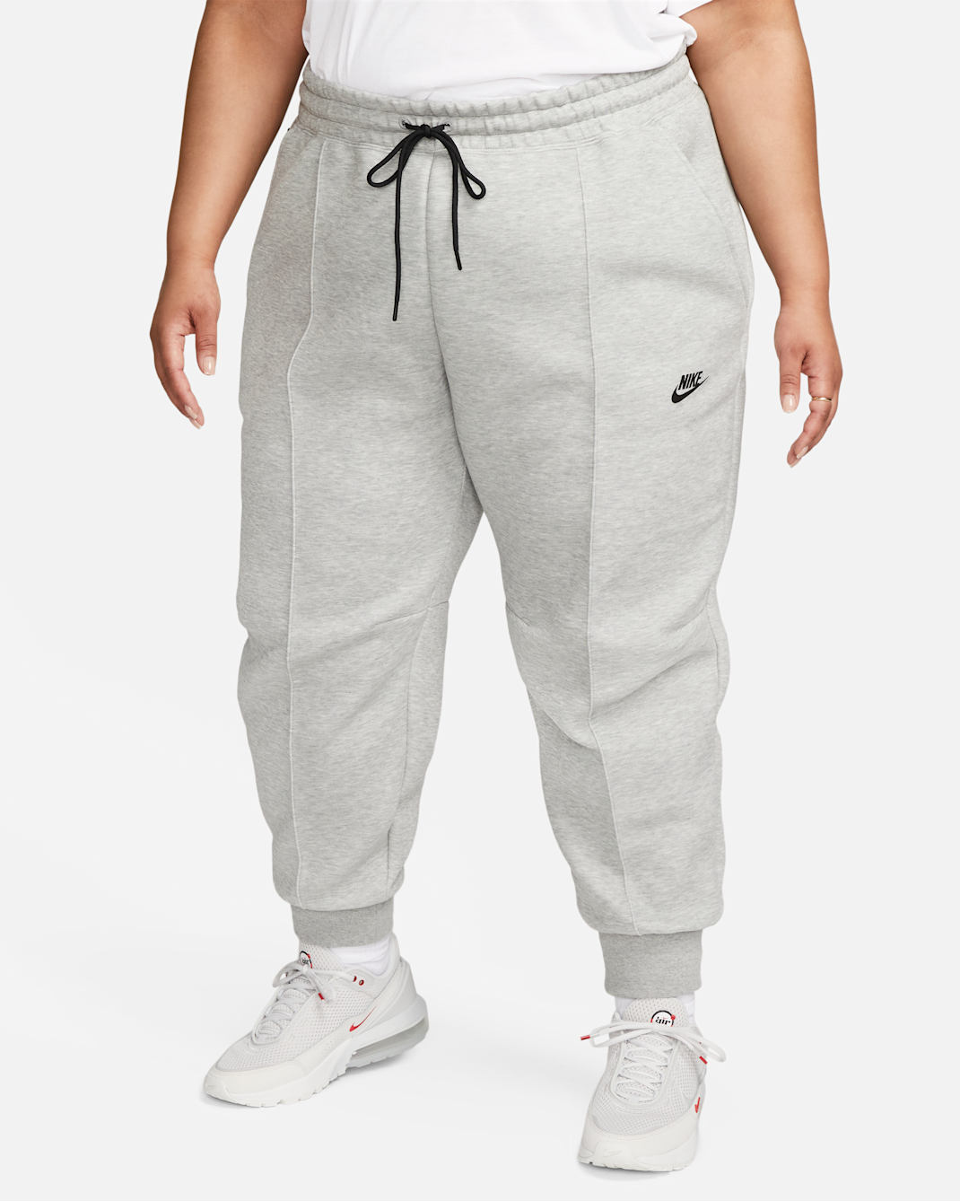 Nike Sportswear Tech Fleece Women's Mid-Rise Joggers (Plus Size) - Dark Grey Heather/Black