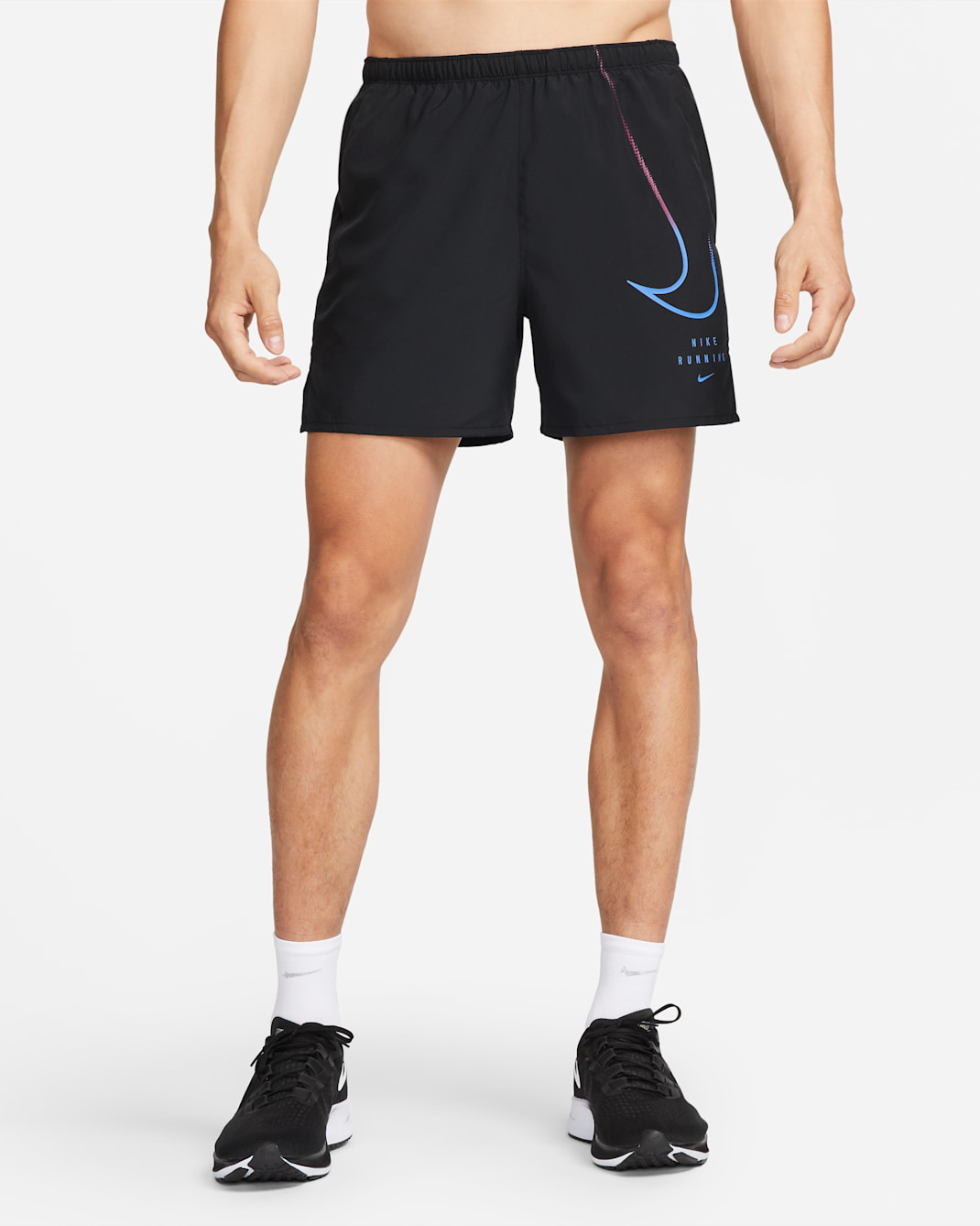 Nike Dri-FIT Run Division Challenger Men's 13cm (approx.) Brief-Lined Running Shorts - Black/Medium Blue