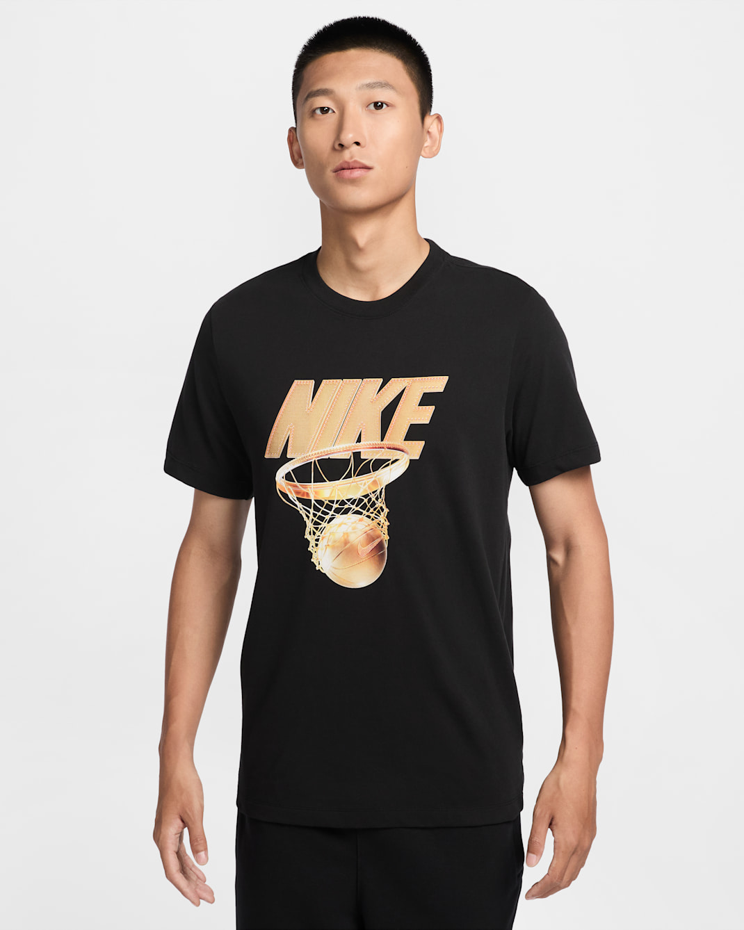 Nike 男款 Dri-FIT 籃球 T 恤 - 黑色