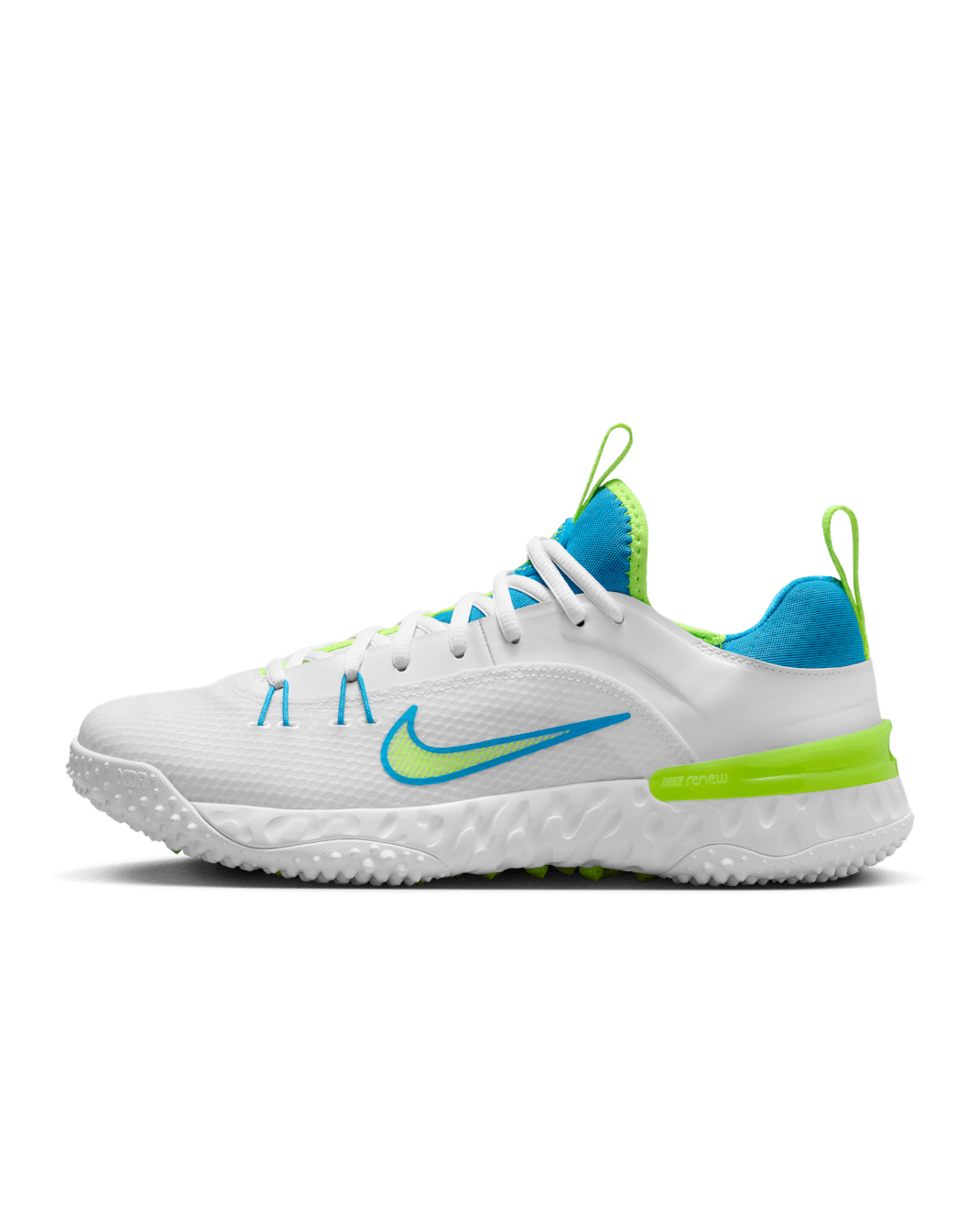 Tacos de lacrosse Nike Huarache 9 Elite TF LAX SE - Blanco/Blanco/Volt/Azul vivo