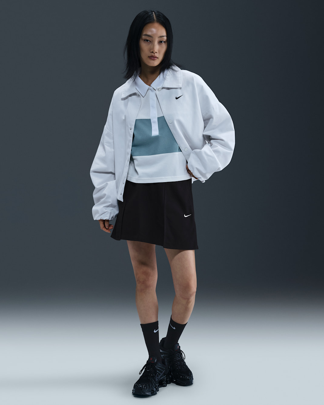 Nike Sportswear 女款工裝迷你裙 - 黑色/Sail
