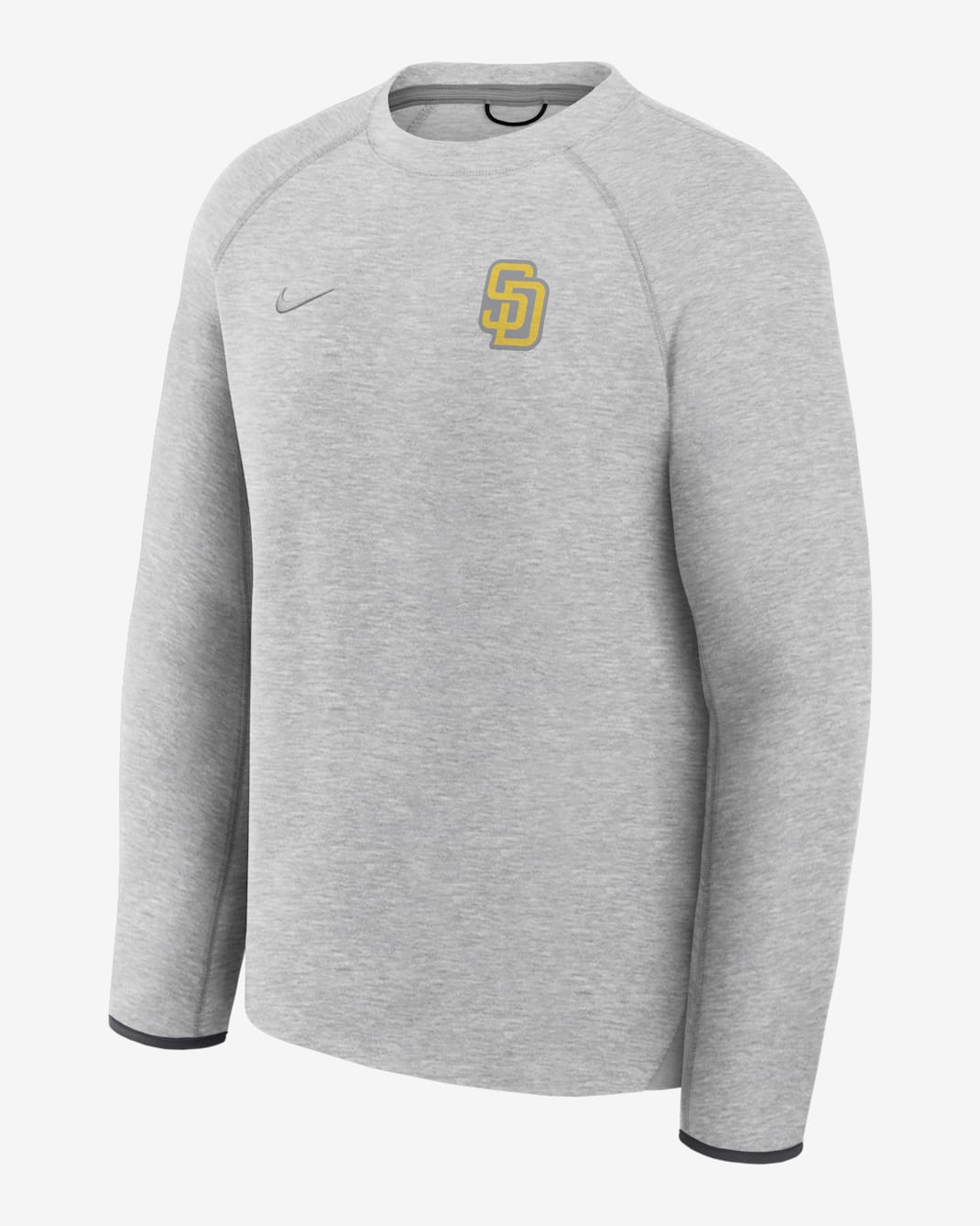 San Diego Padres Tech Fleece Men's Nike MLB Pullover Crew - Charcoal Heather