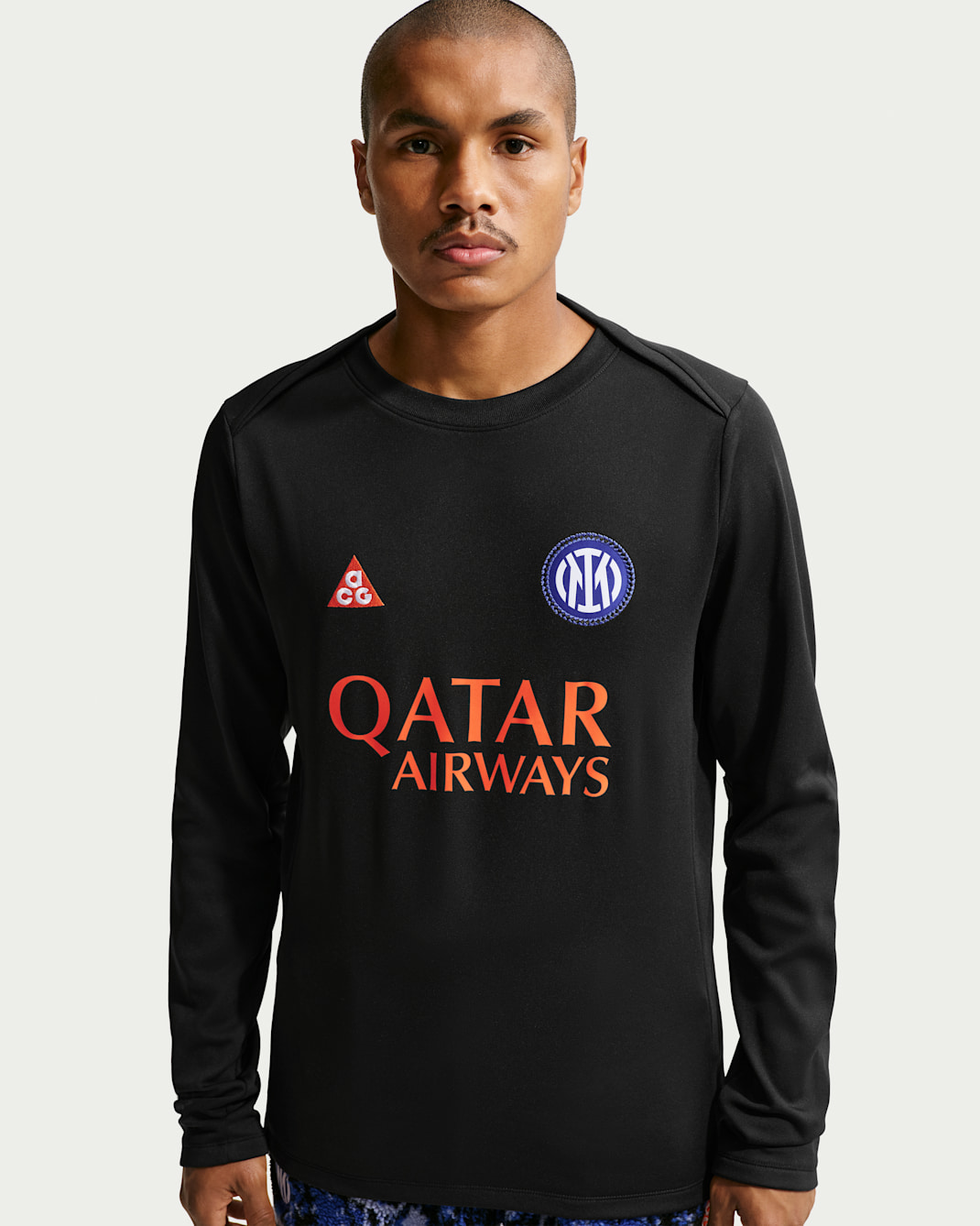 Långärmad fotbollströja för uppvärmning Inter Milan Academy Pro SE Nike ACG Dri-FIT för män - Svart/Safety Orange