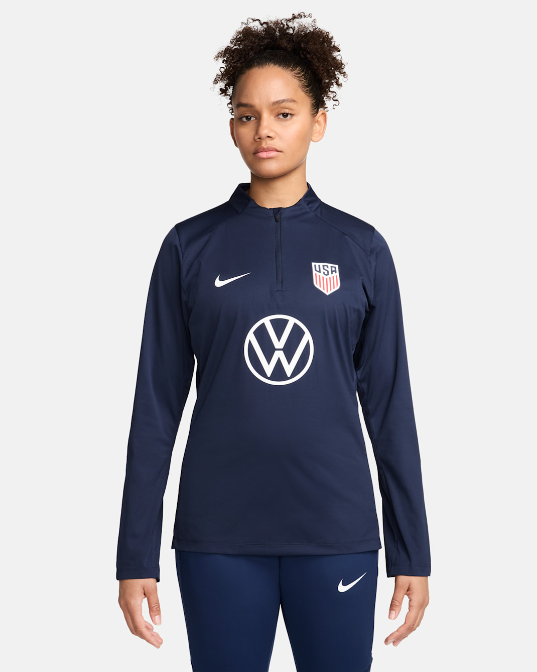 USMNT Strike Women's Nike Storm-FIT Soccer Drill Top - Obsidian/Sport Red/White