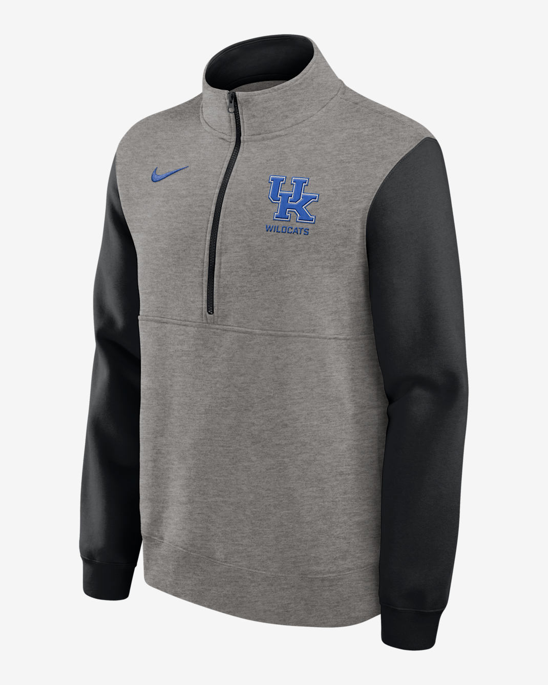Sudadera de cuello redondo universitaria Nike de medio cierre para hombre Kentucky Club - Gris jaspeado