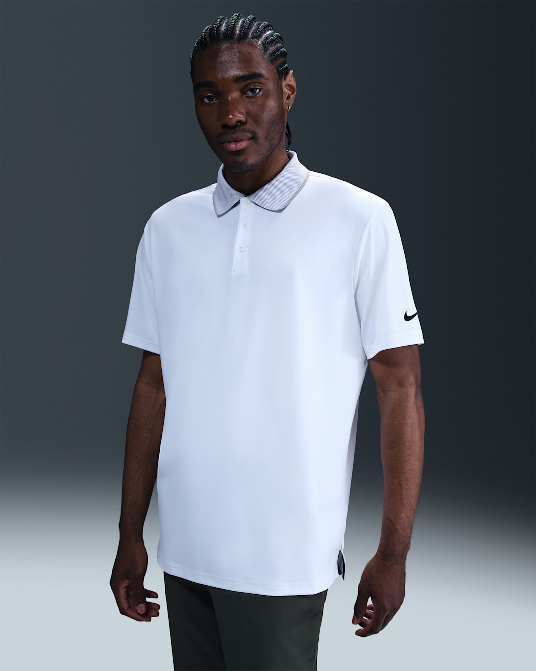 Nike Tour Men's Dri-FIT Golf Polo - White/College Grey/Black