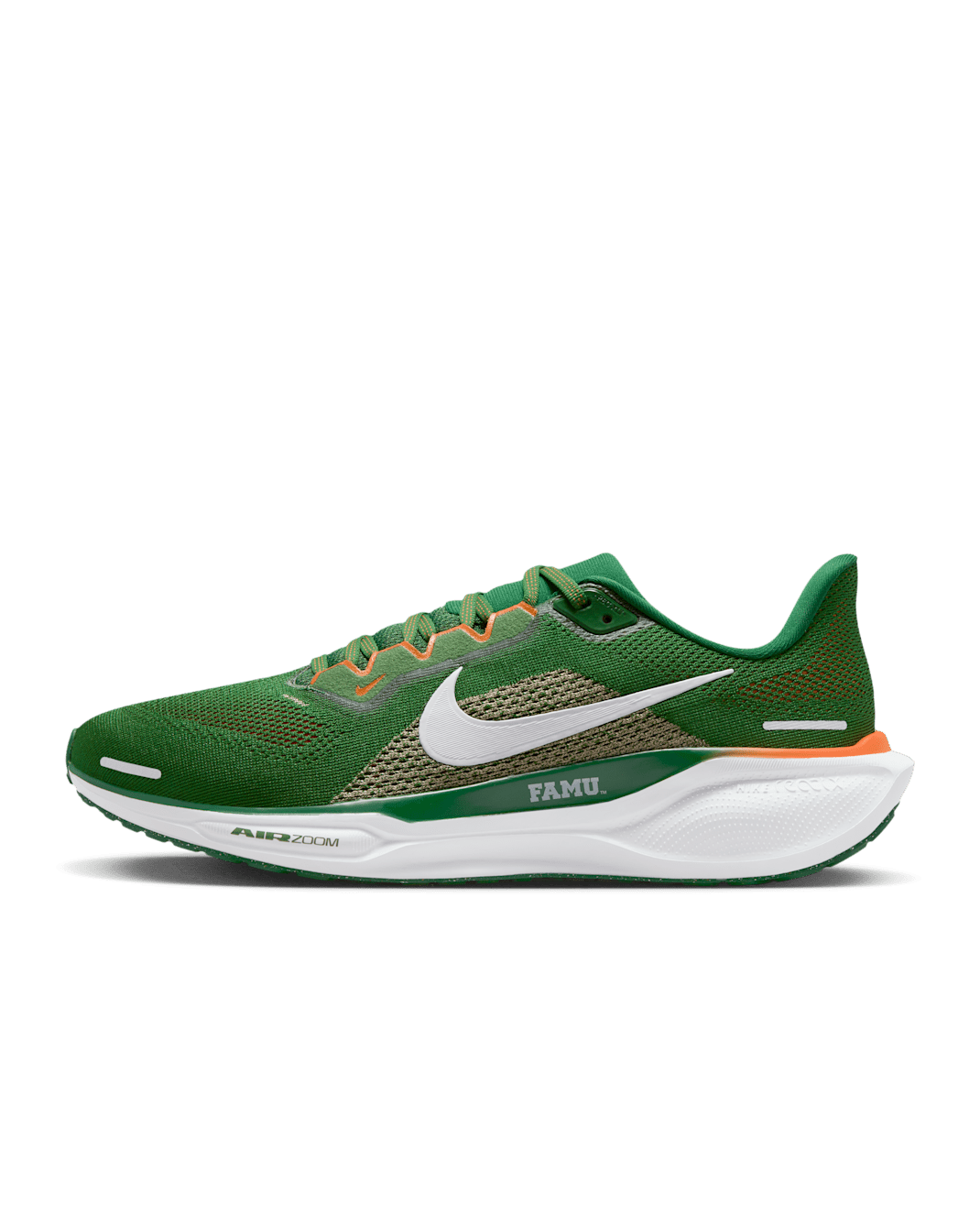FAMU Pegasus 41 Men's Nike College Road Running Shoes - Fortress Green/White/Orange Horizon/White