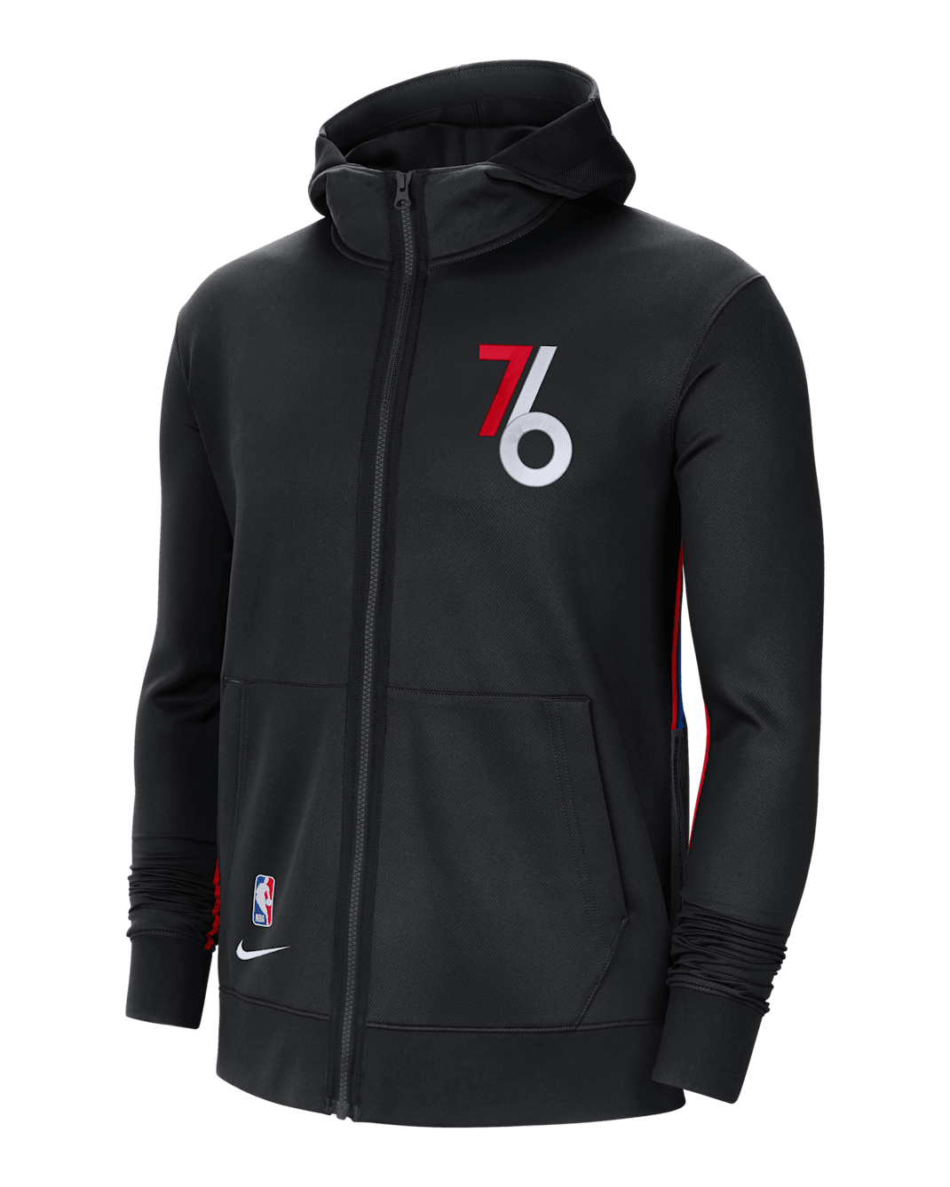 Philadelphia 76ers Showtime City Edition Men's Nike Therma Flex NBA Hoodie - Black/White