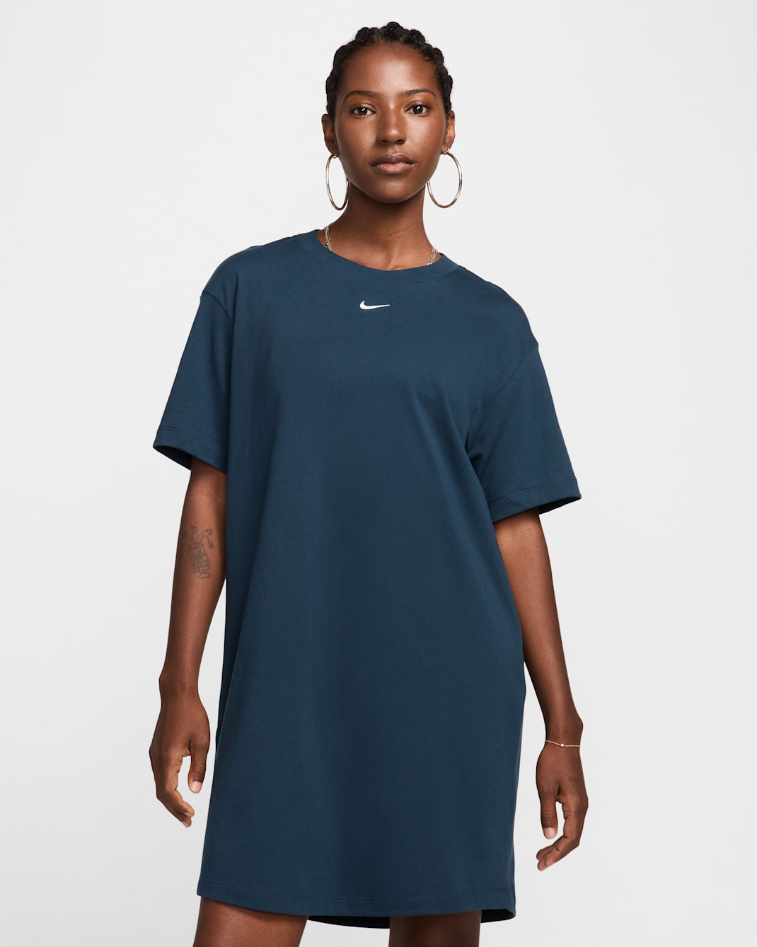 Nike Sportswear Chill Knit Women's Oversized T-Shirt Dress - Armory Navy/Sail