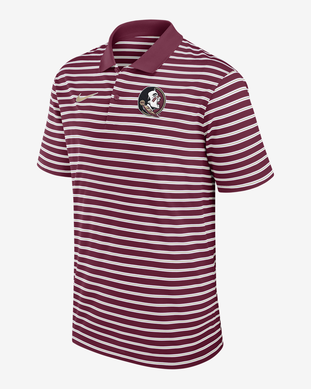 Florida State Seminoles Primetime Victory Striped Men's Nike Dri-FIT College Polo - Garnet