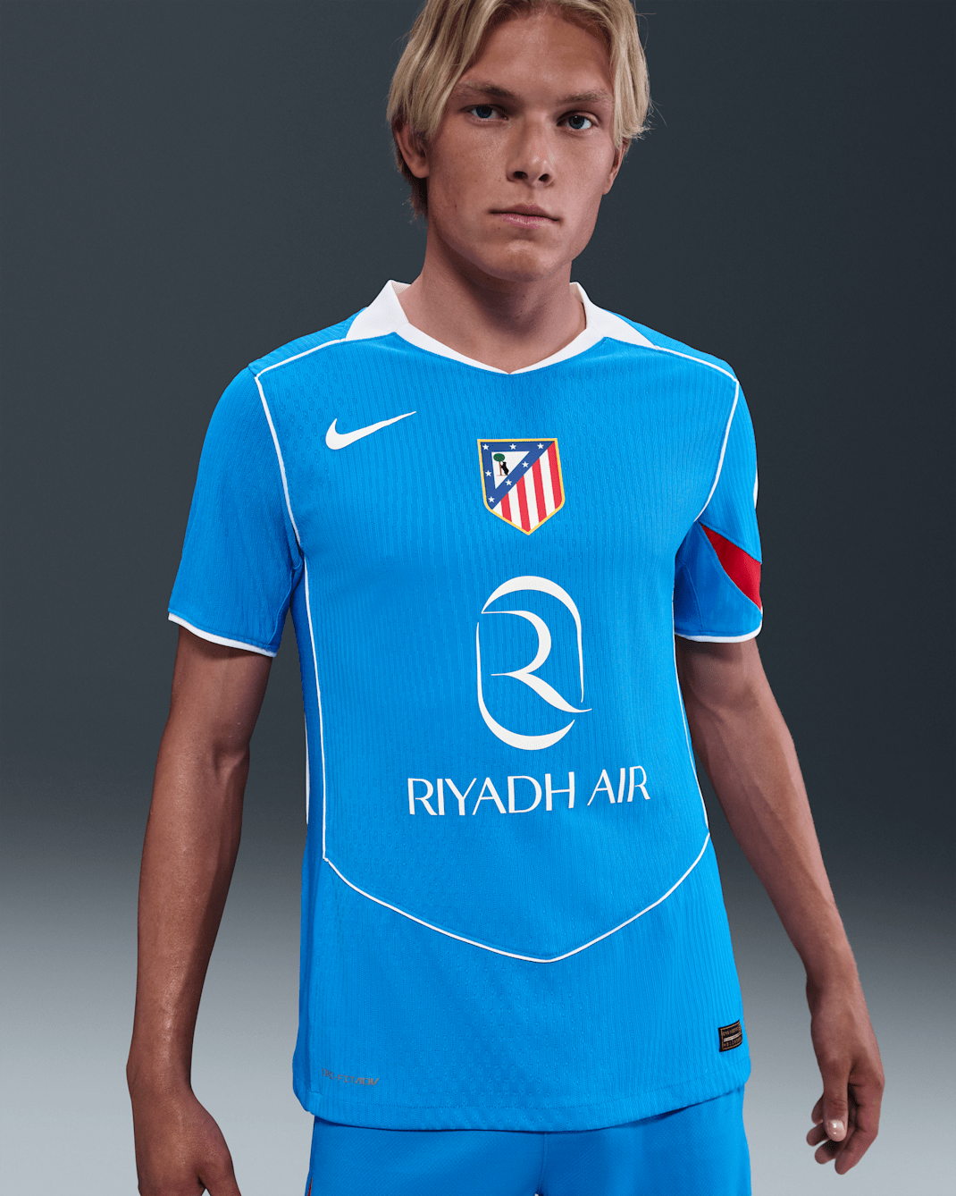 Atlético Madrid 2025/26 Match Third Men's Nike Dri-FIT ADV Total 90 Football Authentic Shirt - Photo Blue/Sport Red/White/White