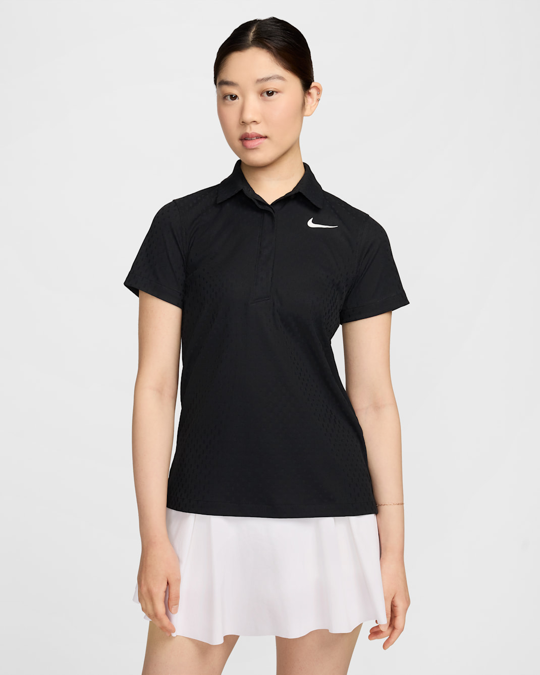 ナイキ ツアー ウィメンズ Dri-FIT ADV ショートスリーブ ゴルフポロ - ブラック/ホワイト