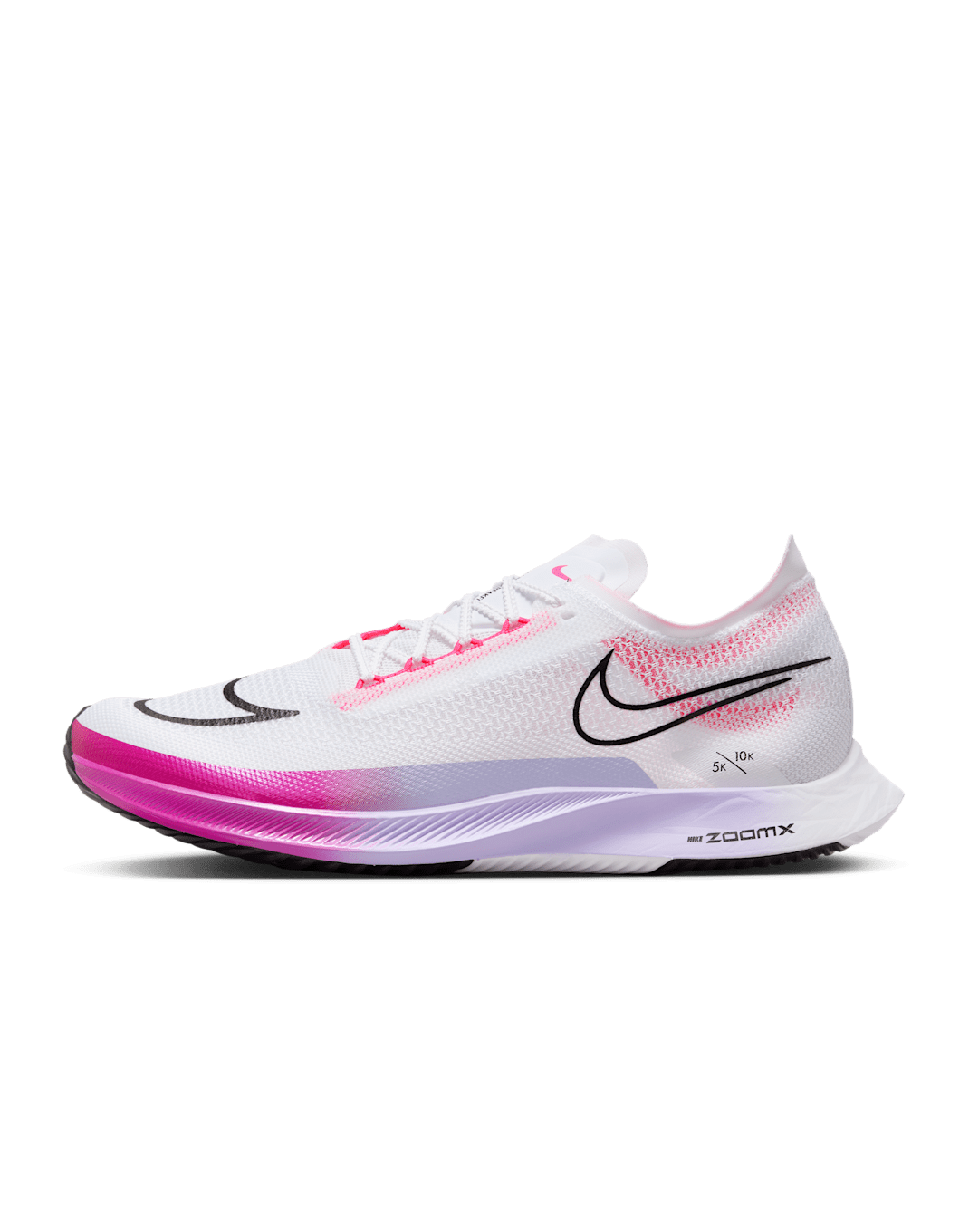 Nike Streakfly Road Racing Shoes - White/Vivid Grape/Purple Agate/Black