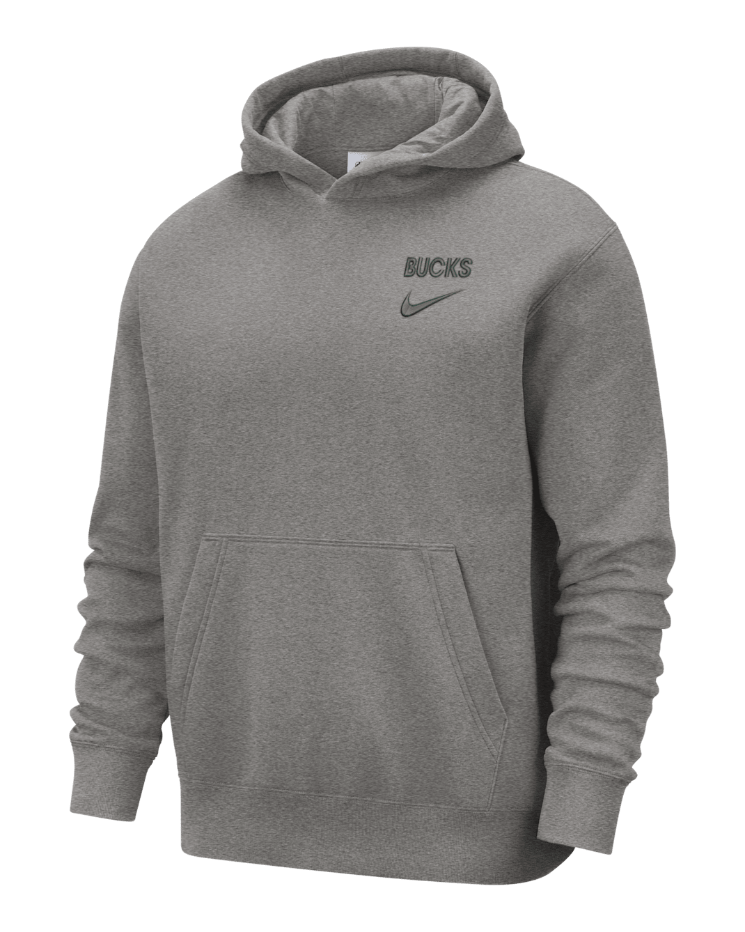 Milwaukee Bucks Club Courtside Men's Nike NBA Pullover Hoodie - Dark Grey Heather/Fir