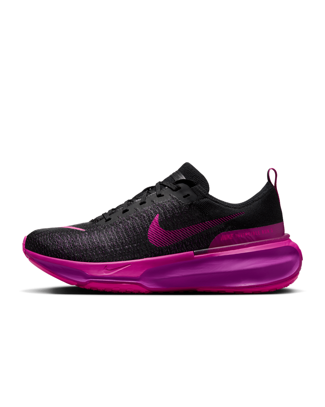 Nike Invincible 3 Men's Road Running Shoes - Black/Vivid Grape/Hyper Violet/Laser Fuchsia