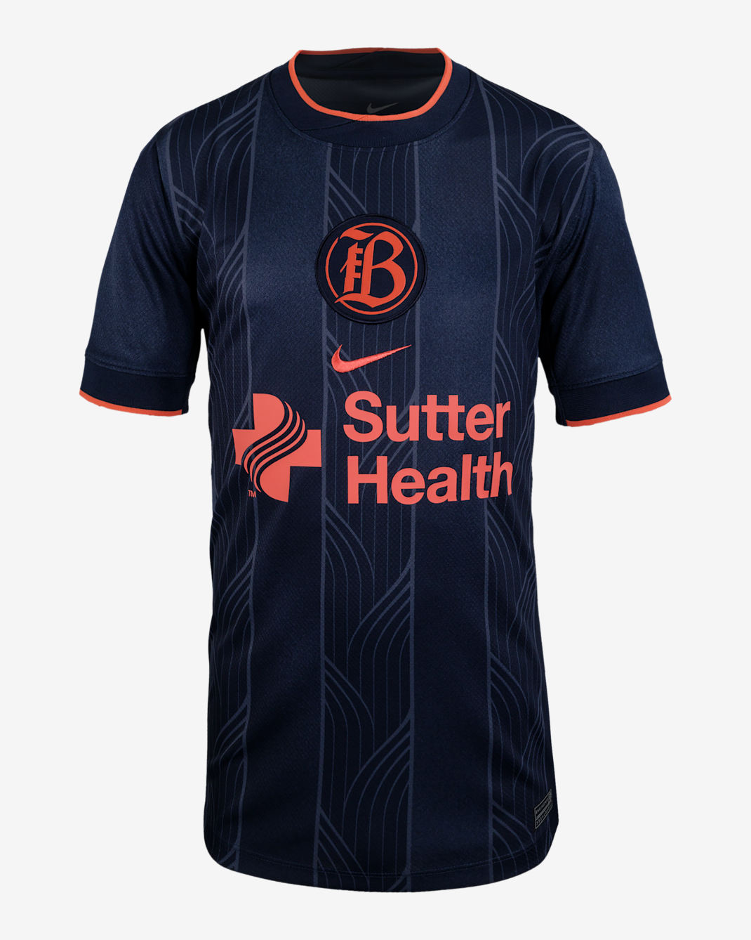 Bay FC 2025 Stadium Away Big Kids' Nike Dri-FIT NWSL Replica Jersey - Thunder Blue/Obsidian